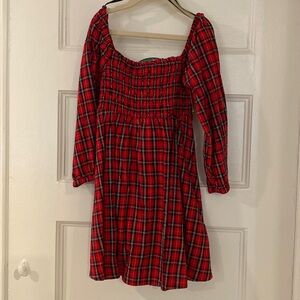 Old Navy Red and Black Plaid Dress